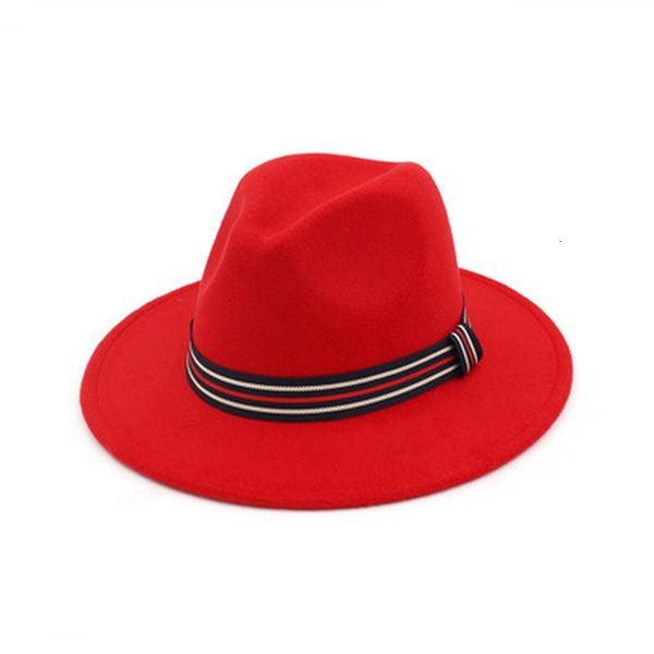 

2021 new winter hat men wide brim solid fedora felted ribbon band vintage casual outdoor jazz caps formal autumn women hats ptax, Blue;gray