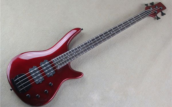 

four-string electric bass active line bright paint red