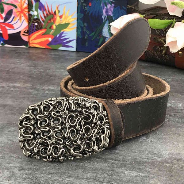 

belts heavy metal cowboy buckle retro genuine leather ceinture homme men wide jeans for riem mbt0035 fa1z, Black;brown