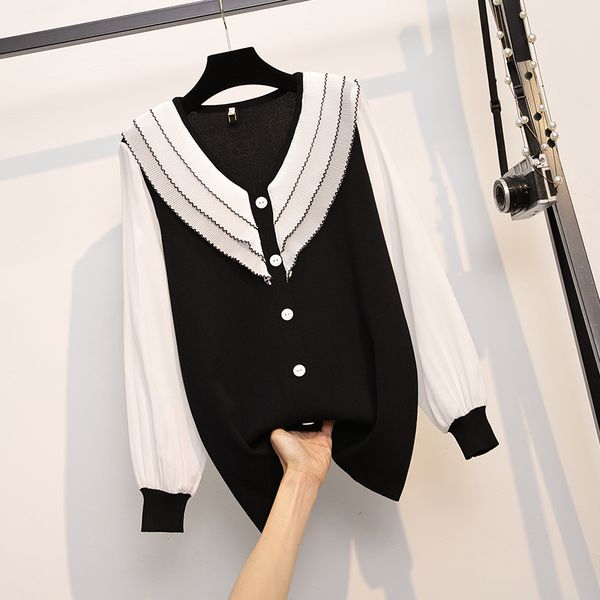 

spring new autumn cormorant women's fashions long ruff pullovers all combined casual with hoodie knitting sweater cloth ladies more fv6, White;black