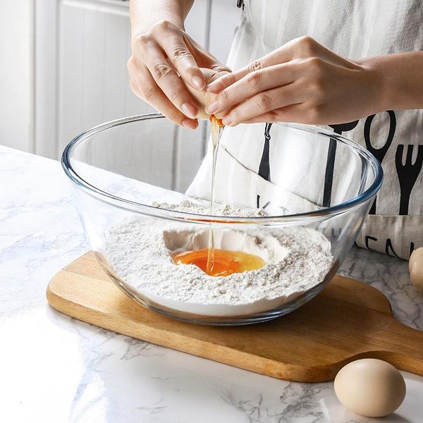 

dishes & plates transparent glass salad bowl baking flour fruit and vegetable household
