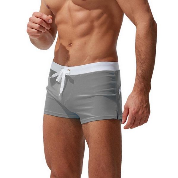 

men's swimwear quick dry mens swim shorts trunks back zipper pocket board surf beach short male running gym man plus size