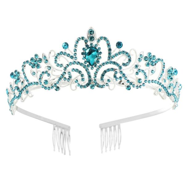 

hair clips & barrettes pearl princess crown handmade rhinestone tiaras crowns for women elegant model catwalk headband birthday wedding crys, Golden;silver