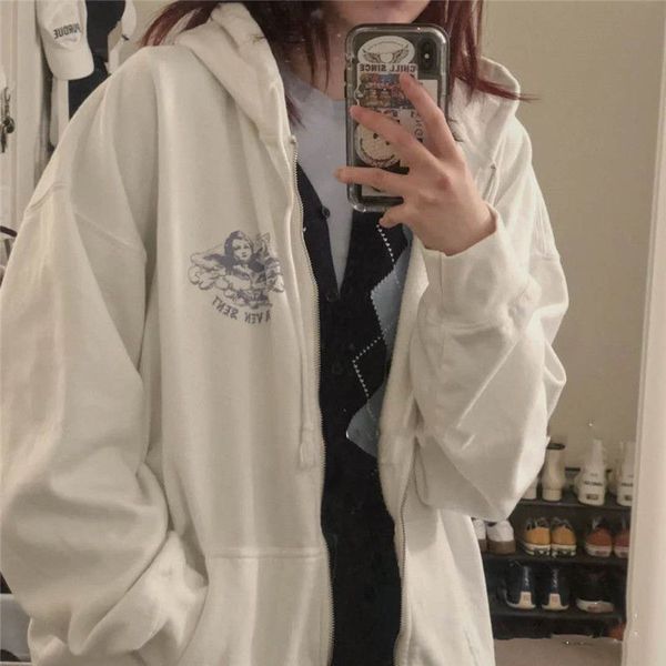 

women's hoodies & sweatshirts crdign with printed americn swetshirt jcket hood women's jcket 32zu, Black