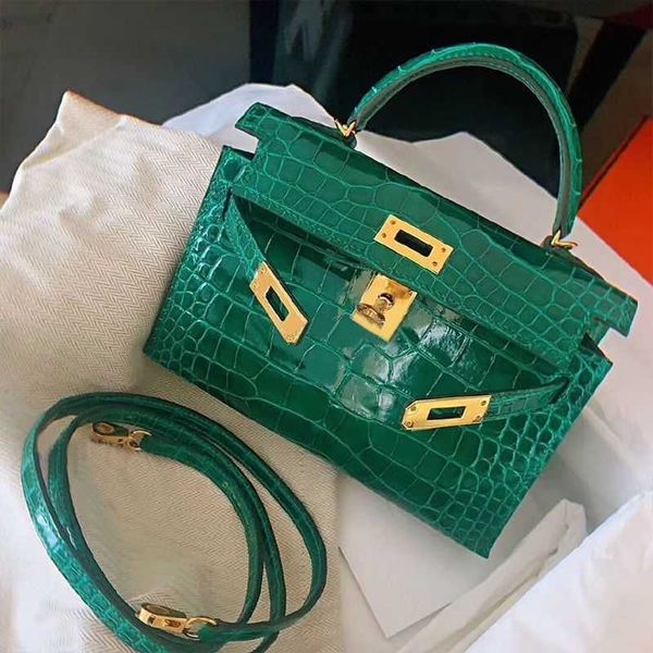 

handbag new crocodile mini kelly bag in spring and summer 2021 handbag zly