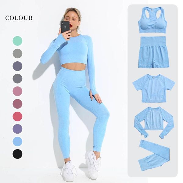

seamless yoga set gym clothing high waist yoga pants tracksuit women fitness clothing sport leggings sportswear suits 2/3/5 pcs, White;red