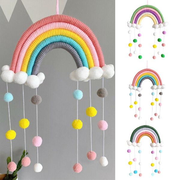 

tapestries 1pc macrame rainbow clouds tapestry wall hanging decor diy handmade woven crafts po prop home room decoration