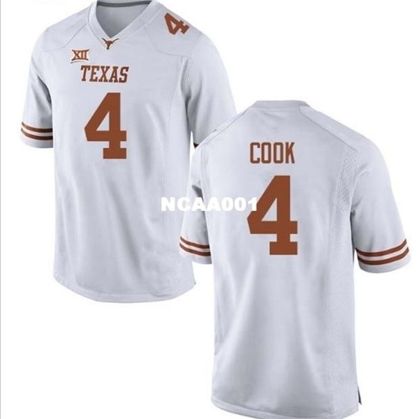 

2019 new 668 texas longhorns anthony cook #4 real full embroidery college jersey size s-4xl or custom any name or number jersey, Black