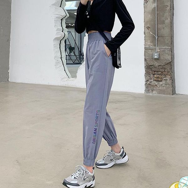 

women's pants & capris sports korean style fashion harem 2021 summer high waist loose trousers female streetwear, Black;white