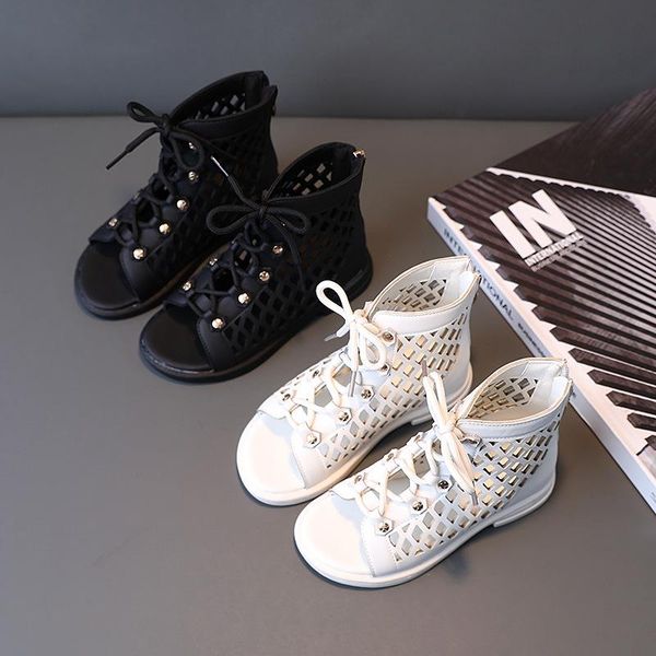 

boots children shoes hallow ankle for summer girl rome style 2021 kids, Black;grey