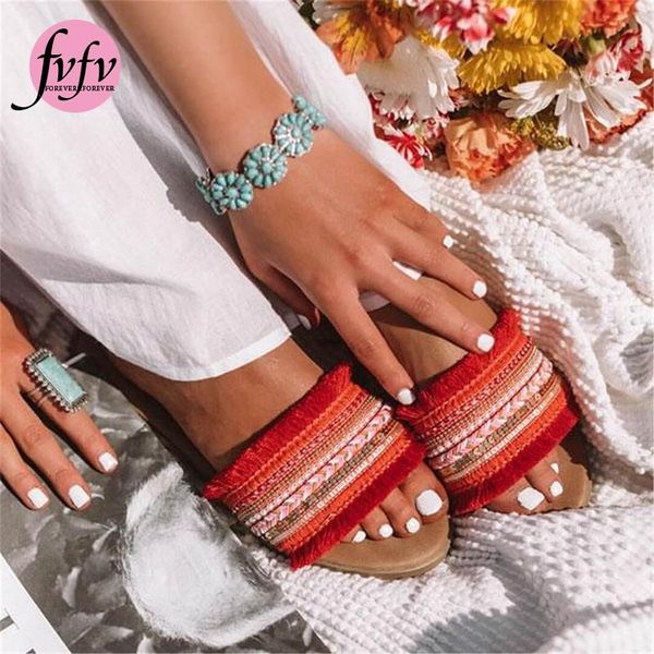

slippers [fvfv] women 2021 summer rome retro sandals flat casual shoes female slip on slides woman plus size sandalias, Black