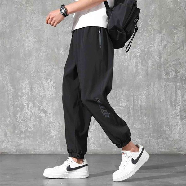 

summer quick dry baggy women pants sweatpants sportswear black jogger male zip pockets track trousers plus size 6xl 7xl 8xl
