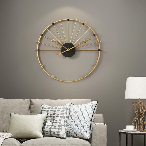 

wall clocks qukau nordic clock simple metal spanish style decorative for living room creative light luxury home silent