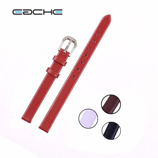 

watch bands in different colors genuine leather watchband for women 6mm 8mm 10mm, Black;brown