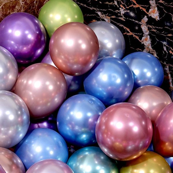 

party decoration 30pcs 5/12inch metal latex balloon rose gold silver baby shower globos happy birthday wedding kids toys