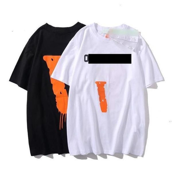 

2021 cosigned three colors black and orange t-shirt designers clothes large v tees polo fashion short sleeve leisure men s clothing women_rw, White;black