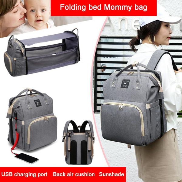 

diaper bags bag stroller foldable sleeping mommy multi function mother baby bottle backpack