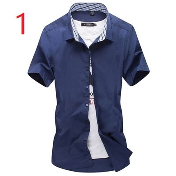 

2021 new slim short-sleeved thin large size youth casual summer solid color student shirt men's tide. znp4, White;black