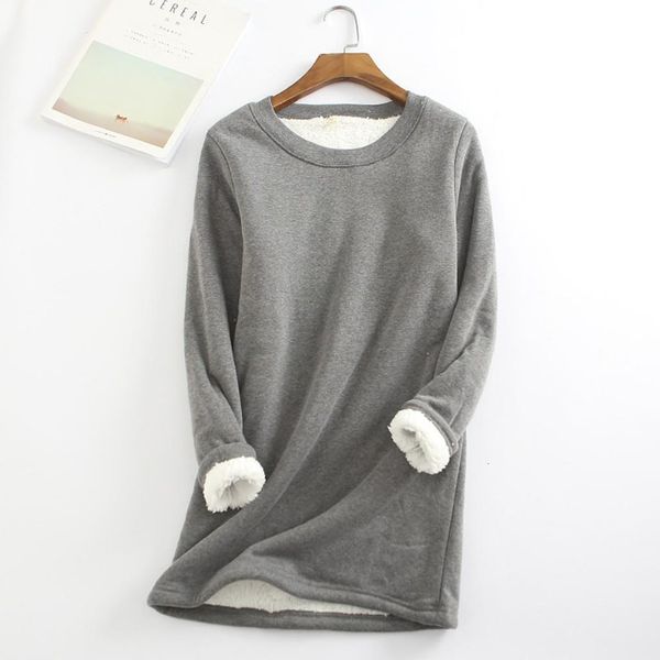 

40# winter hoodie women thick fleece sweatshirt velvet warm o-neck keep warmer clothes hoodies women, Black