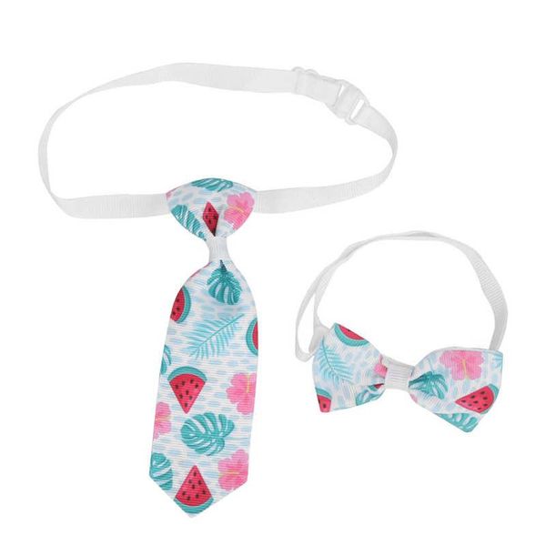 

cat collars & leads collar personalized pet ties set adjustable fruit watermelon print bow pets grooming for dogs and cats