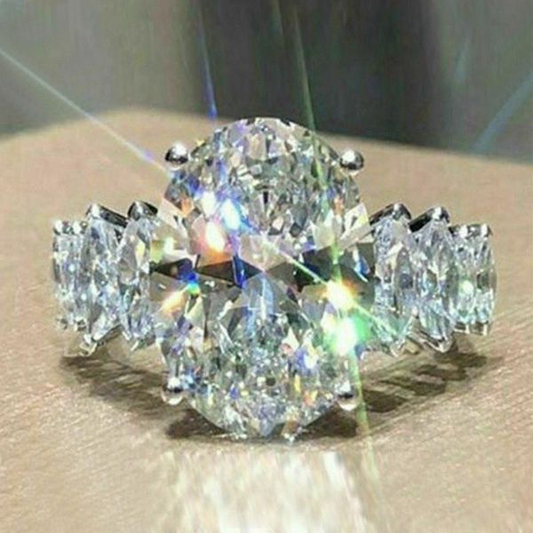 

wedding rings sparkling cubic zircon crystal rhinestone ring for women engagement party jewelry accessories, Slivery;golden