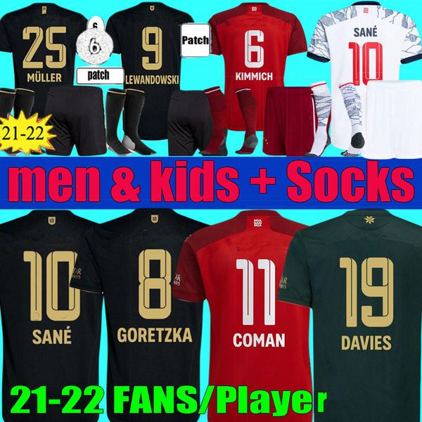 

kimmich bayern lewandowski soccer jersey 2021 2022 munich coman muller davies football shirt fans player version 21 22 sane humanrace gnabry, Black;yellow