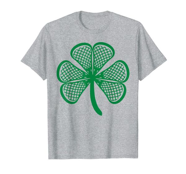 

lacrosse st patricks day shamrock lucky lacrosse t-shirt tee, White;black