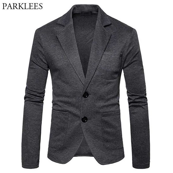 

mens knitting suits blazers fashion casual slim fit single breasted two button suit blazer jacket men terno masculino 2xl 211120, White;black