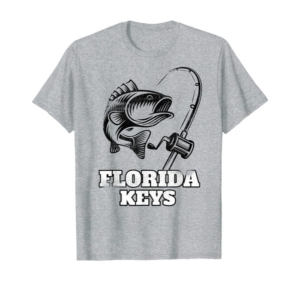

florida keys fishing souvenir vacation shirt, White;black