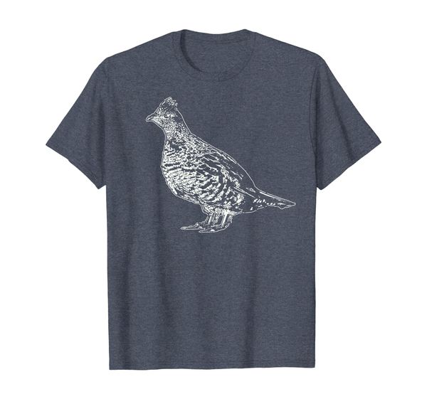 

ruffed grouse shirt | ornithology, birding, bird lover gift, White;black