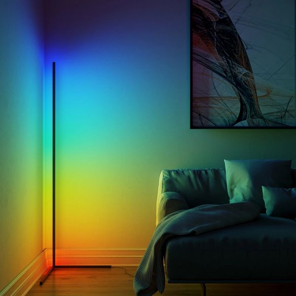 

2021 new escurecimento preto branco de assoalho moderno remoto led lmpadas cho simples app rgb p lmpada canto luz gmt2
