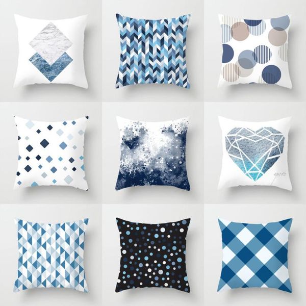 

cushion/decorative pillow blue color ocean geometry cover 45x45 bedside printing cushion car case covers decorative