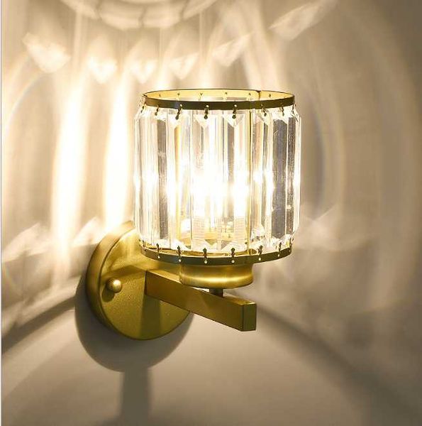 

europe golden metal glass shade wall lamp foyer decoration l bedroom bathroom metal light postmodern aisle light e27 220v