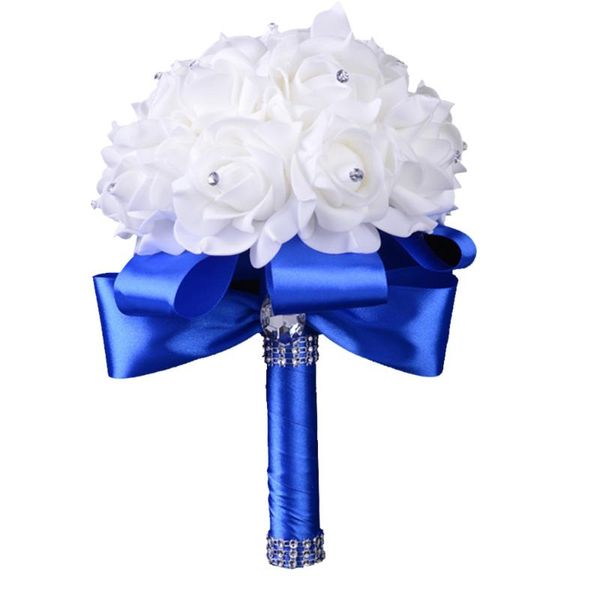 

decorative flowers & wreaths beautiful white ivory bridal mariage bridesmaid flower wedding bouquet artificial rose crystal bouquets