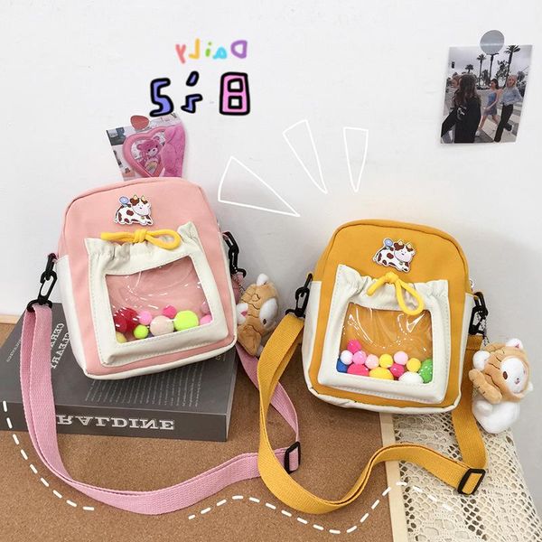 

transparent ins soft sister student macaron bag messenger simple japanese shoulder small color nylon ball cloth female asdia