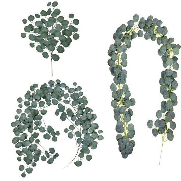 

home decors artificial fake eucalyptus plants green garland rattan vines branches table wedding party wall hanging decoration