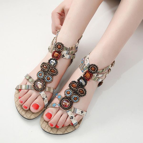 

female sandal comfort shoes for women 2021 summer large size girls flat pearl multicolored new closed big pu scandals basic stri, Black