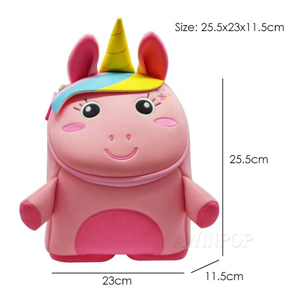 

3d cartoon unicorn school bags for girls boys cute dog design school backpack toddler book bag kindergarten kids bag mochila