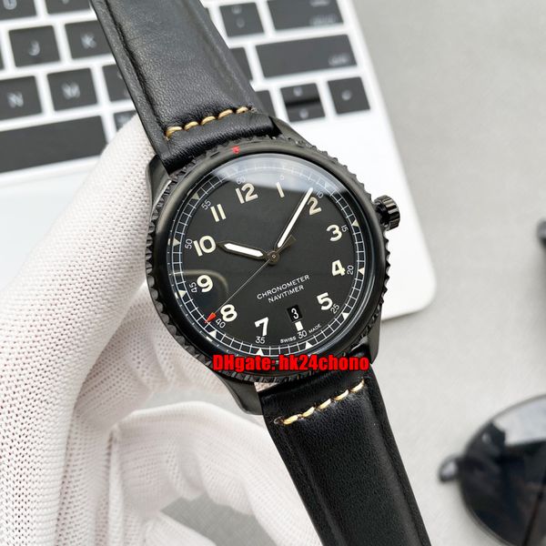 

6 styles watches m17314101b1x1 black pvd 41mm automatic mechanical mens watch black dial leather strap gents wristwatches, Slivery;brown
