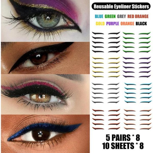 

eyeliner 10pcs sticker reusable lazy eye makeup fashion waterproof long lasting easy to use double eyelid stickers cosmetic tool
