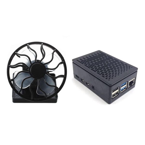 

1pcs fan pocket clips solar hat sport fan cap & 1pcs enclosure installable aluminum heatsink enclosure for raspberry pi