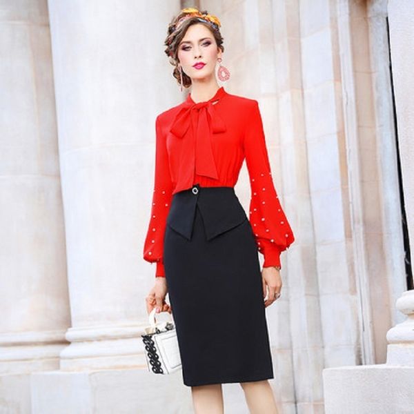 

casual dresses solid beading dress women summer and spring style celebrities show thin slim patchwork pencil office lady skirt xxxl 3iiv, Black;gray