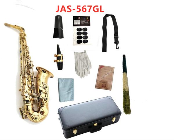 Профессиональный Юпитер JAS-567 GL Alto Saxophone E плоские саксовые музыкальные инструменты Gold Lacquer матери жемчужина