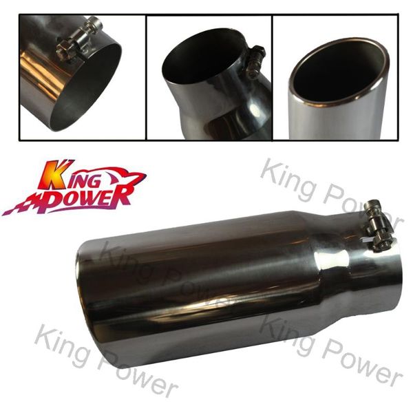 

manifold & parts kp- - universale rolled edge angle cut exhaust tip 4" inlet 5" outlet 12" inch long