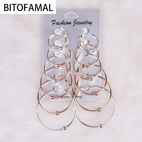 

hoop & huggie 1 set personality alloy electroplate beautiful earring for women oversize big circle simple style female jewelry 2, Golden;silver
