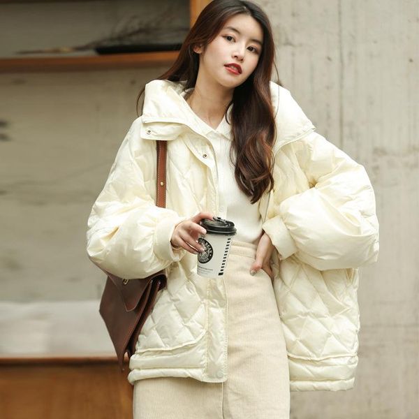 

women's down & parkas temperament jacket 90 white duck 2021 winter hooded warm and loose fashion, Black