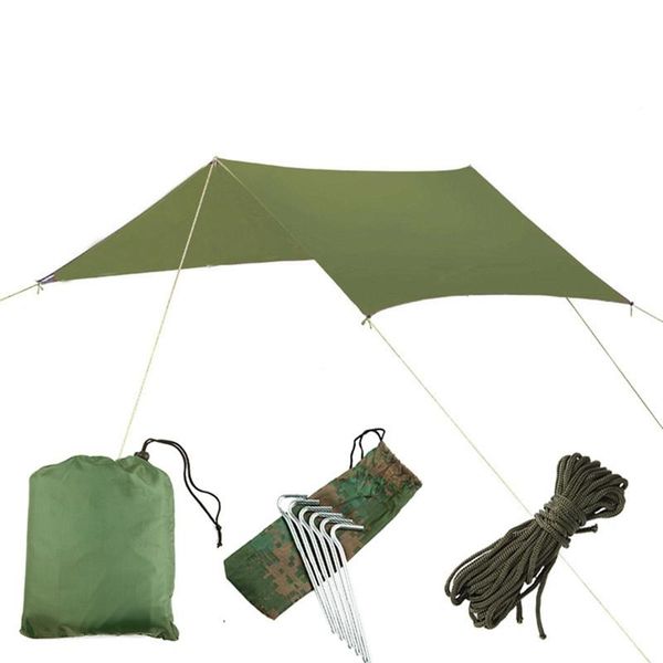 

tents and shelters 3x3m awning with support pole rope peg waterproof tarp tent shade garden sunshade outdoor camping sun shelter beach hammo