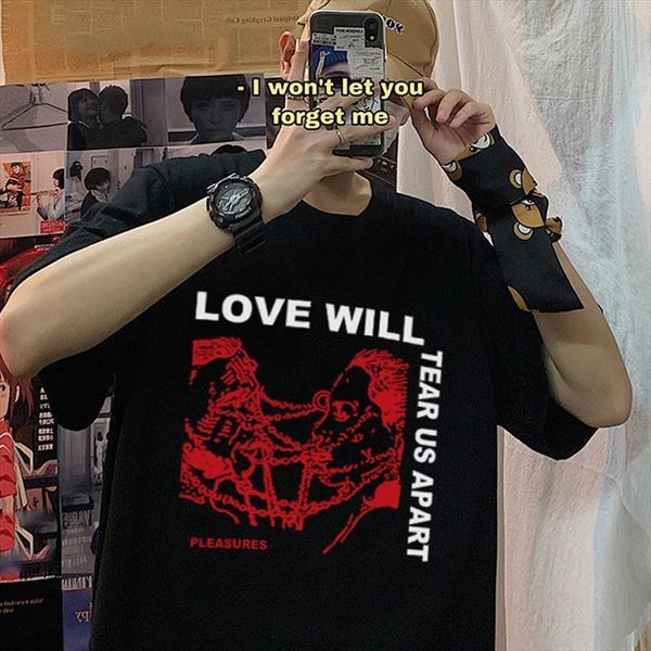 

rapper lil peep love will mens t shirts tear us apart print cool unsixe short sleeve shirt hip hop streetwear, White;black