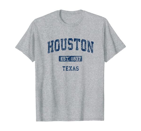 

houston texas tx vintage athletic sports design t-shirt, White;black