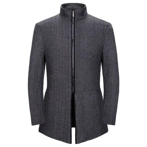 

men's jackets british mens clothing 2021 windbreak large size leisure style stand collar wool windshirt jacket trench coat kk3171, Black;brown